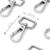 Карабин металлический, 50 × 26 мм / 20 × 3 мм, 5 шт, цвет серебряный