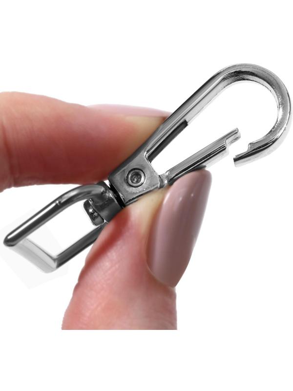 Карабин металлический, 50 × 26 мм / 20 × 3 мм, 5 шт, цвет серебряный