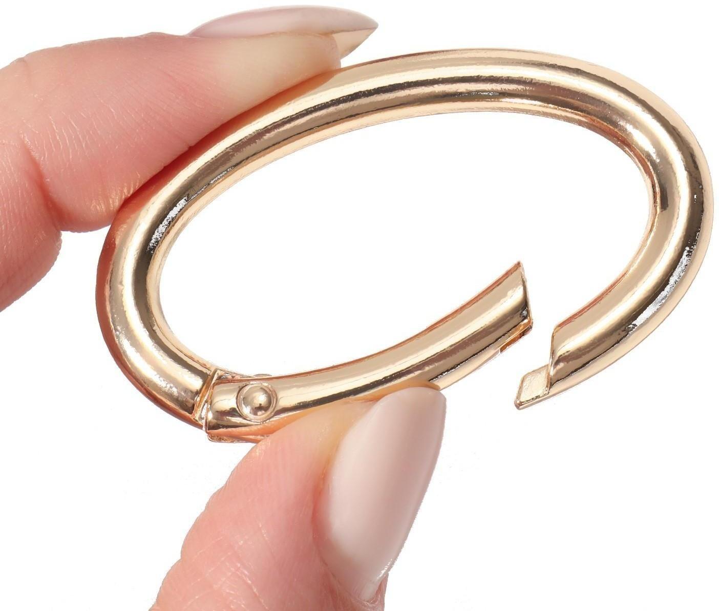 Овал-карабин, 4,8 × 2,9 см / 38 × 5 мм, 5 шт, цвет золотой