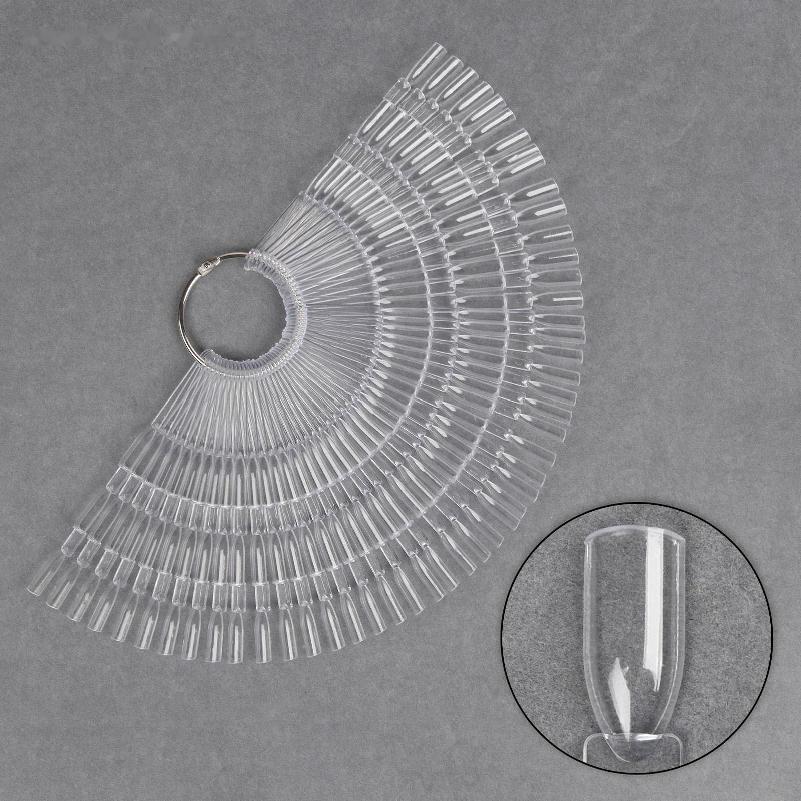 Палитра для лаков на кольце, форма квадрат, 50 шт по 3 ногтя, цвет прозрачный