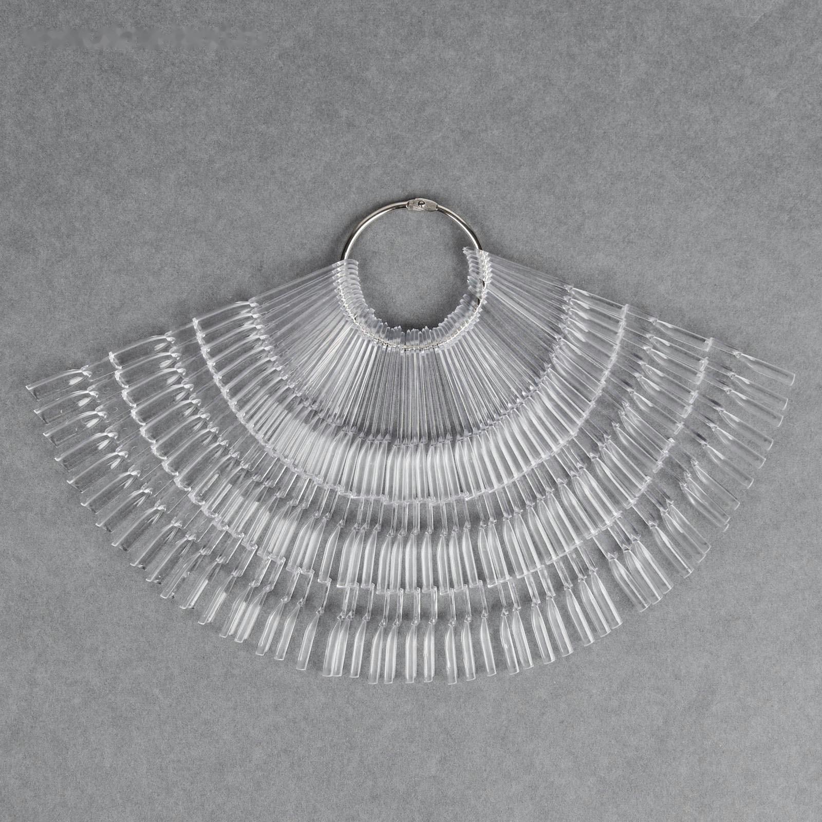 Палитра для лаков на кольце, форма квадрат, 50 шт по 3 ногтя, цвет прозрачный