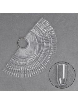 Палитра для лаков на кольце, форма квадрат, 50 шт по 3 ногтя, цвет прозрачный