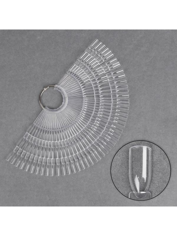 Палитра для лаков на кольце, форма квадрат, 50 шт по 3 ногтя, цвет прозрачный