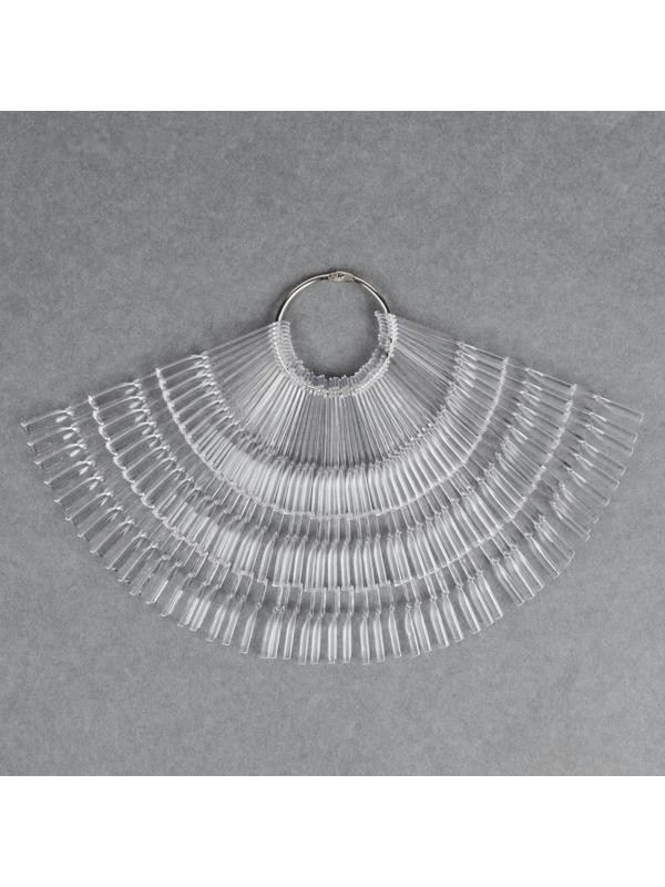 Палитра для лаков на кольце, форма квадрат, 50 шт по 3 ногтя, цвет прозрачный