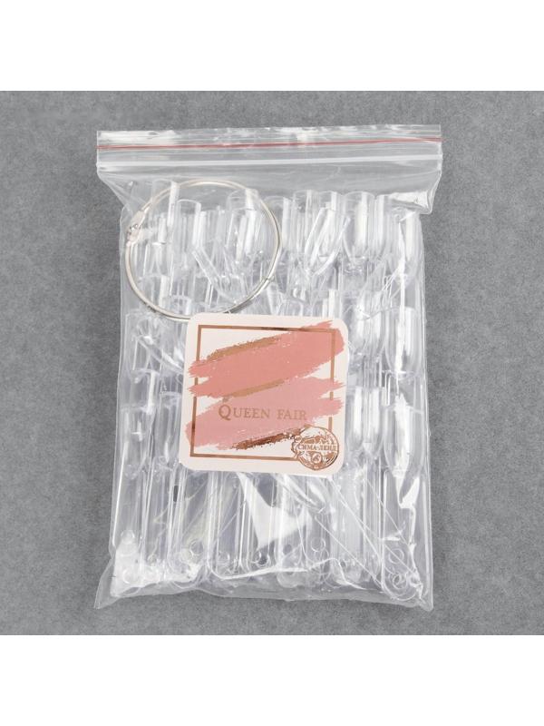 Палитра для лаков на кольце, форма квадрат, 50 шт по 3 ногтя, цвет прозрачный