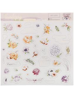 Чипборд с фольгированием на клеевой основе «Цветочная галерея», 30.5 × 30.5 см