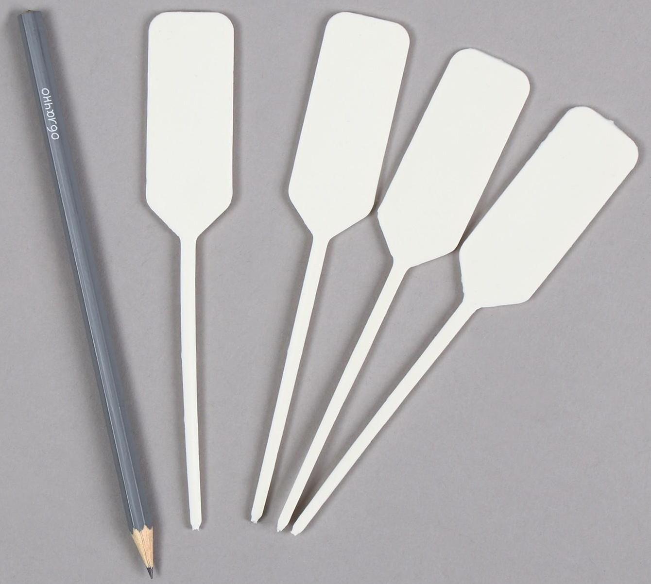 Ярлыки садовые для маркировки, 15 см, с карандашом, набор 20 шт., пластик