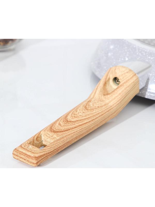 Сковорода кованая Magistro Natural, d=20 см, ручка soft-touch, антипригарное покрытие, индукция, цвет серый