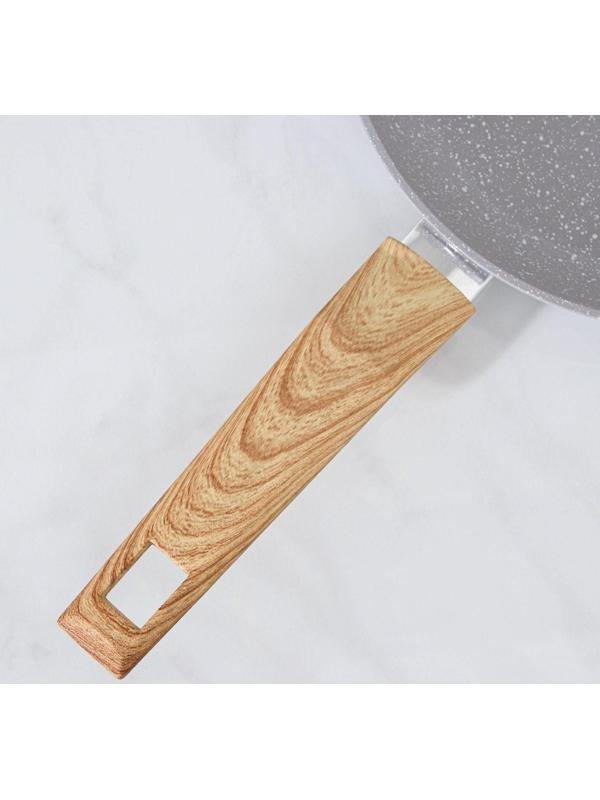 Сковорода кованая Magistro Natural, d=24 см, ручка soft-touch, индукция, антипригарное покрытие, цвет серый