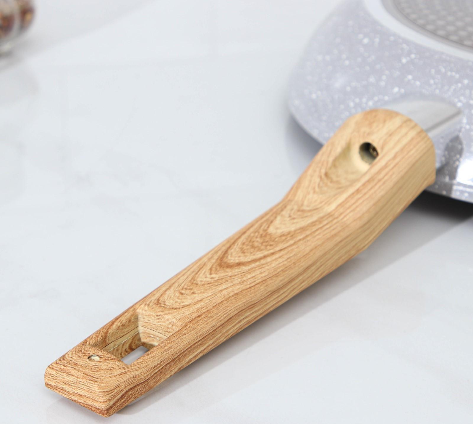 Сковорода кованая Magistro Natural, d=26 см, ручка soft-touch, антипригарное покрытие, индукция, цвет серый