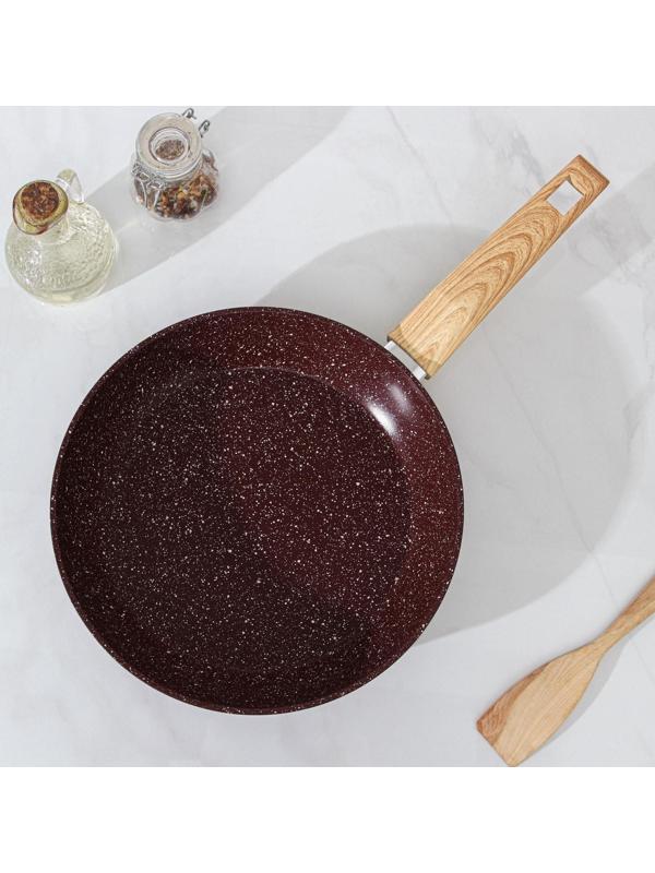 Сковорода кованая Magistro Natural. Brown, d=26 см, ручка soft-touch, антипригарное покрытие, индукция, цвет коричневый