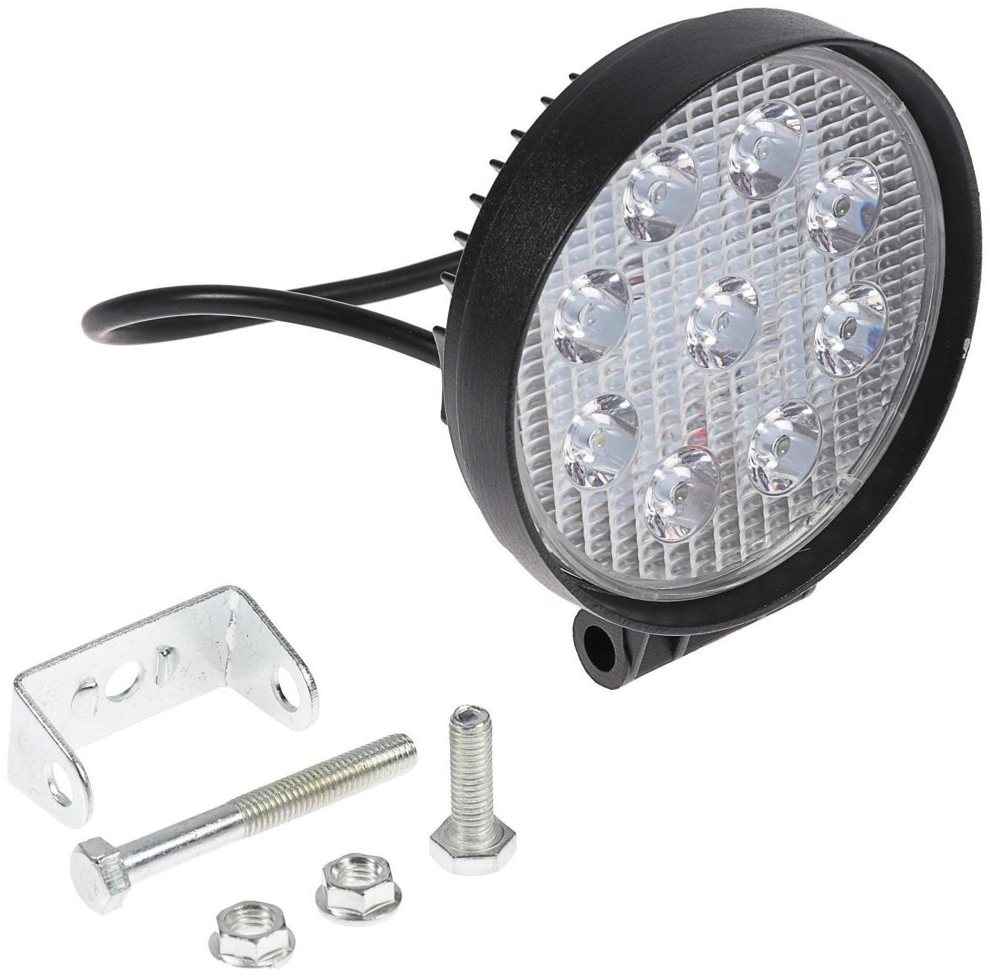 Противотуманная фара, 12 В, 9 LED, IP67, 27 Вт, 1890 Лм, 5000 К, направленный свет