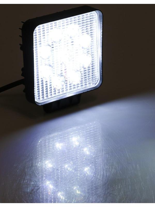 Противотуманная фара, 12 В, 9 LED, IP67, 27 Вт, 1890 Лм, 5000 К, направленный свет