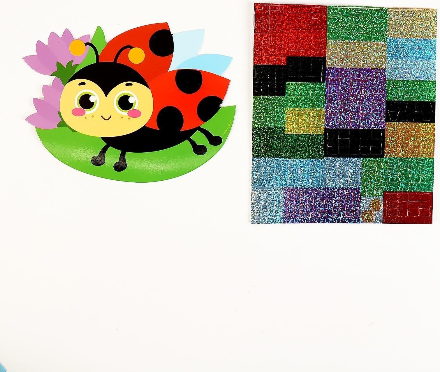 Мозаика стикерная форменная «Божья коровка на листочке». Набор для творчества