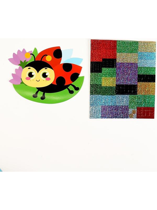 Мозаика стикерная форменная «Божья коровка на листочке». Набор для творчества