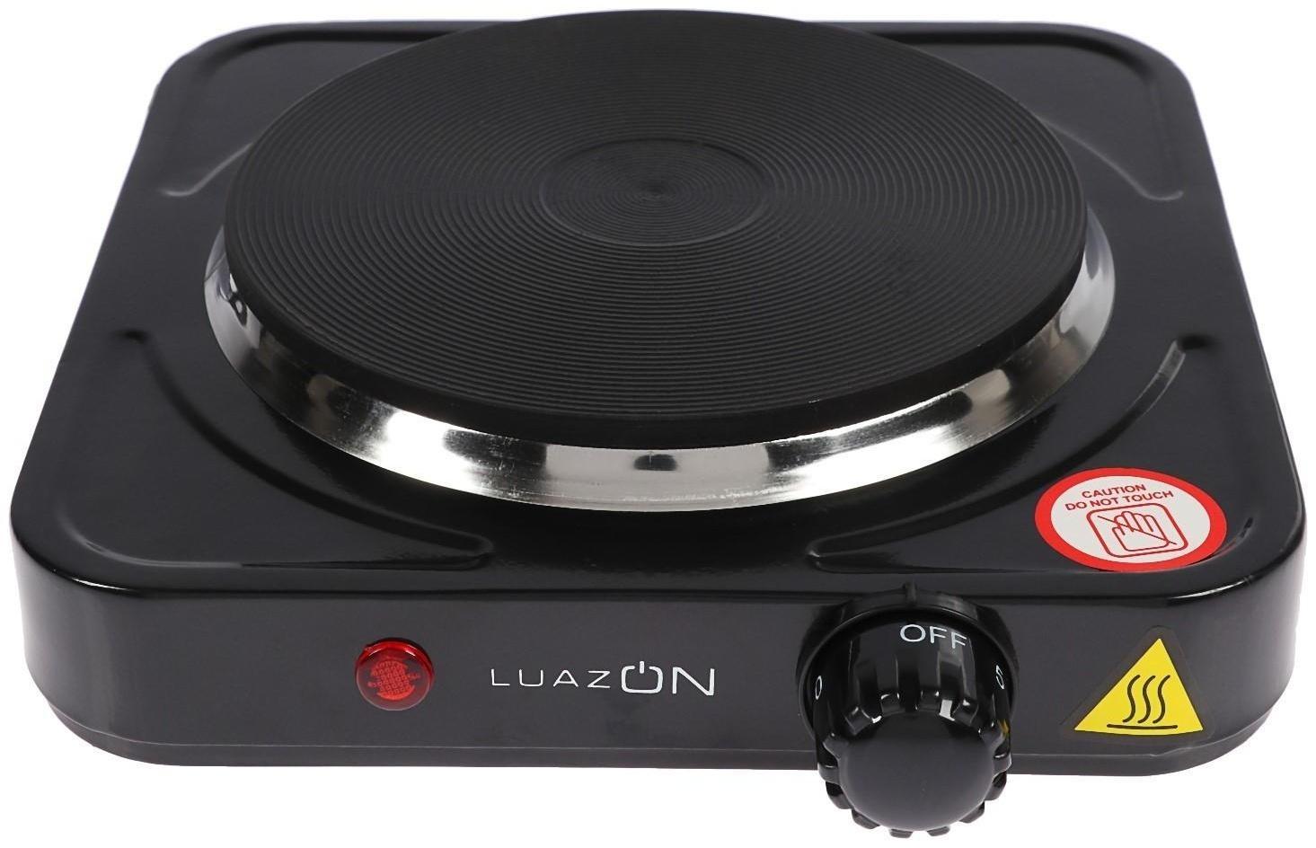 Плитка электрическая Luazon LHP-002, 1 конфорка, 1000 Вт, нагреватель диск, чёрная