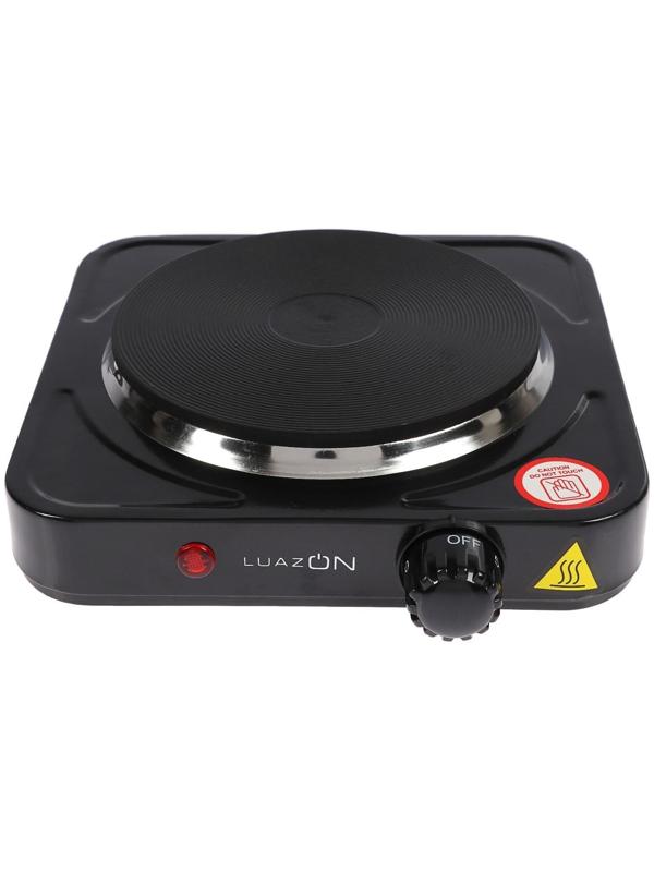 Плитка электрическая Luazon LHP-002, 1 конфорка, 1000 Вт, нагреватель диск, чёрная