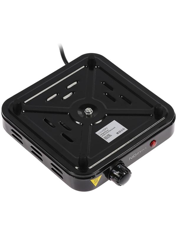 Плитка электрическая Luazon LHP-002, 1 конфорка, 1000 Вт, нагреватель диск, чёрная