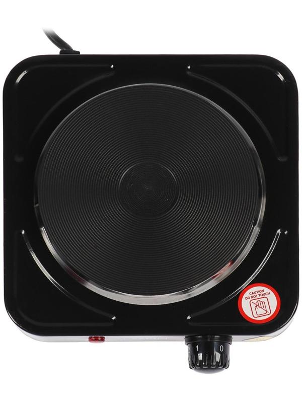 Плитка электрическая Luazon LHP-002, 1 конфорка, 1000 Вт, нагреватель диск, чёрная