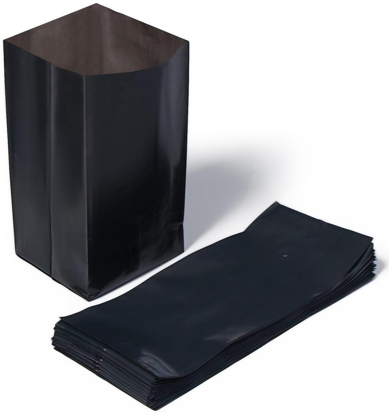 Пакет для рассады, 2 л, 10 × 25 см, полиэтилен толщиной 60 мкм, с перфорацией, чёрный, Greengo