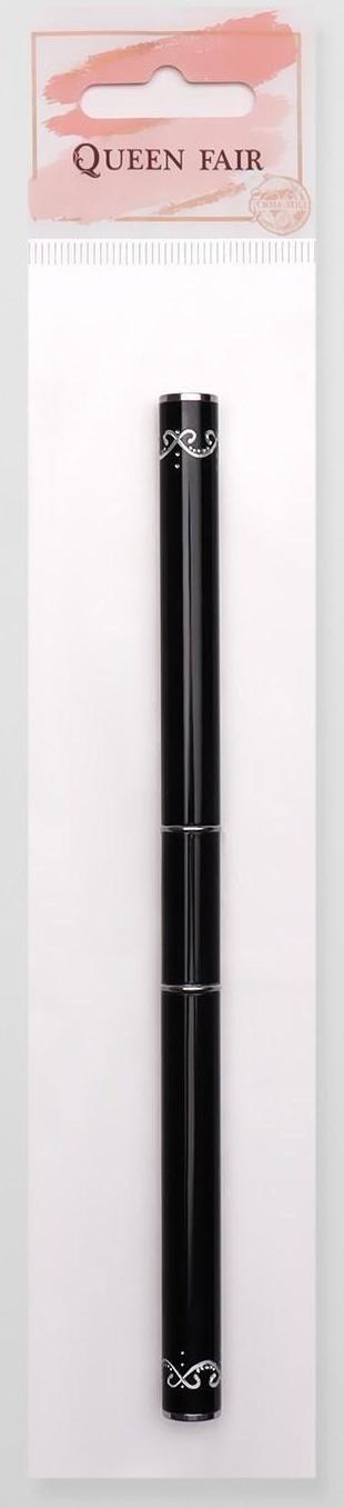 Кисть-шпатель для акрил-геля, лепесток, 14 см, ворс 6 × 9 мм, цвет чёрный/серебристый