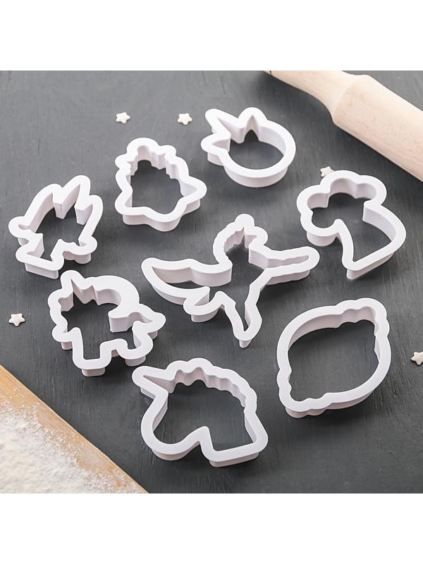 Набор форм для вырезания печенья «Праздник единорога», 8 шт, 9×6×1,5 см, цвет белый