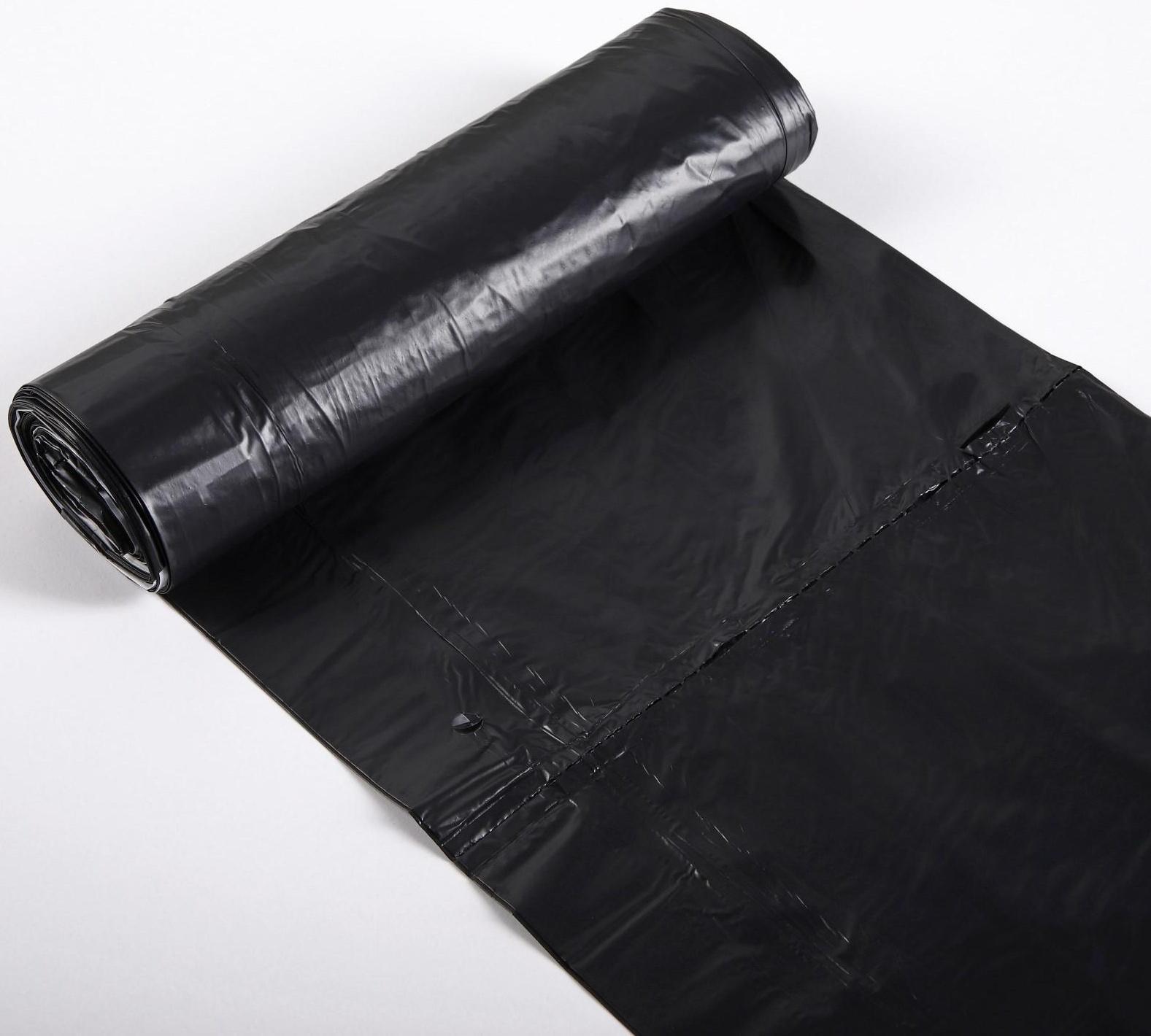 Мешки для мусора с завязками «Люкс», 60 л, 25 мкм, 60×70 см, ПВД , 10 шт, цвет чёрный