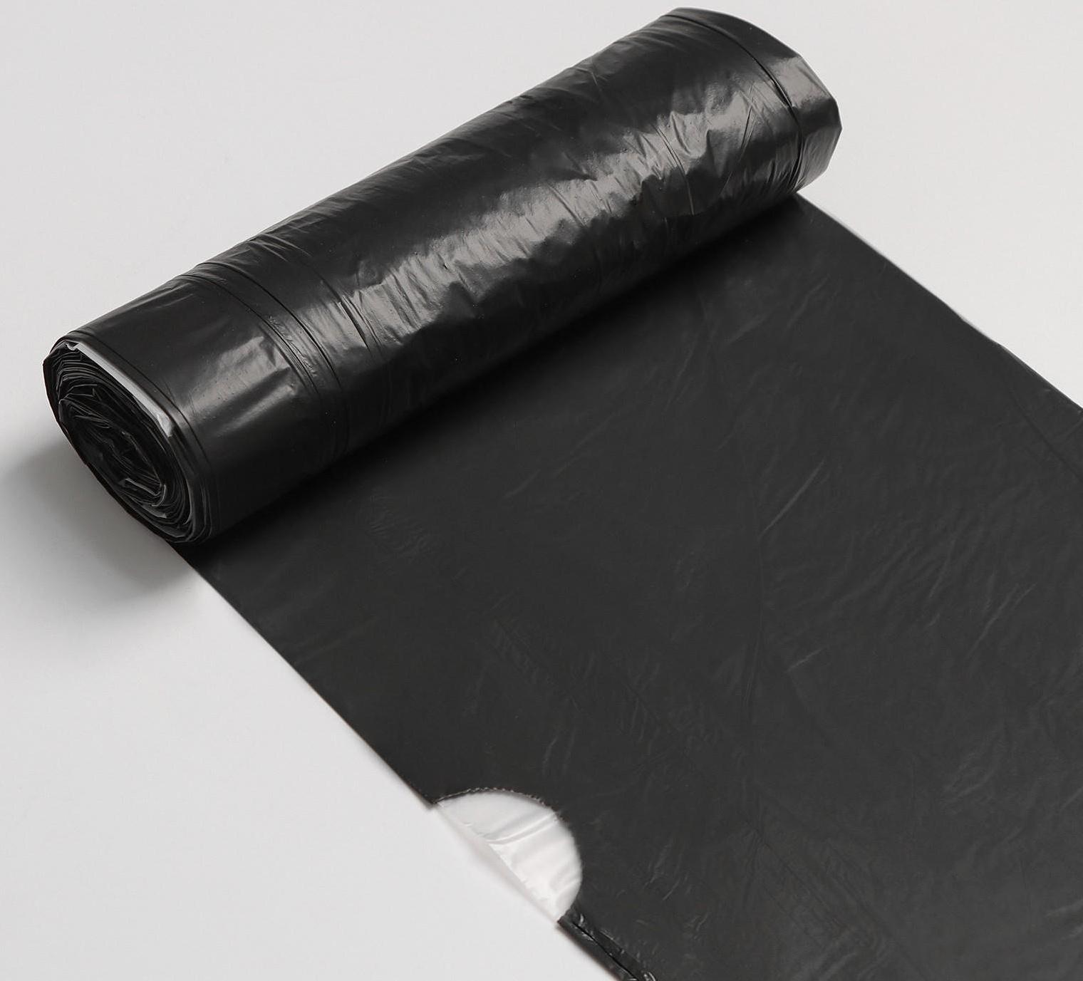 Мешки для мусора с завязками «Люкс», 60 л, 25 мкм, 60×70 см, ПВД , 10 шт, цвет чёрный