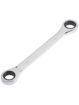 Ключ накидной трещоточный ТУНДРА, CrV, полированный, 72 зуба, 17 х 19 мм