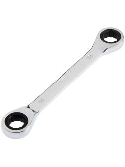 Ключ накидной трещоточный ТУНДРА, CrV, полированный, 72 зуба, 14 х 15 мм