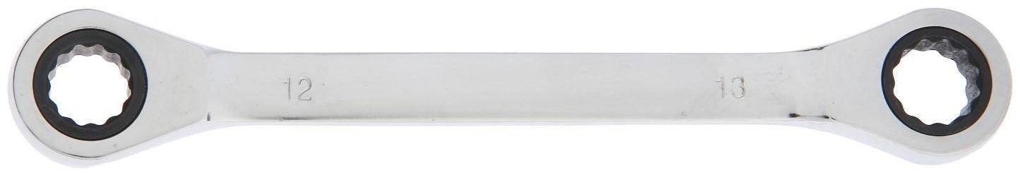 Ключ накидной трещоточный ТУНДРА, CrV, полированный, 72 зуба, 12 х 13 мм