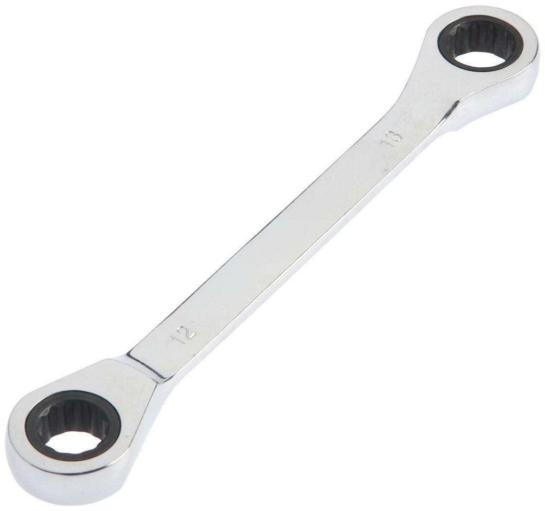 Ключ накидной трещоточный ТУНДРА, CrV, полированный, 72 зуба, 12 х 13 мм