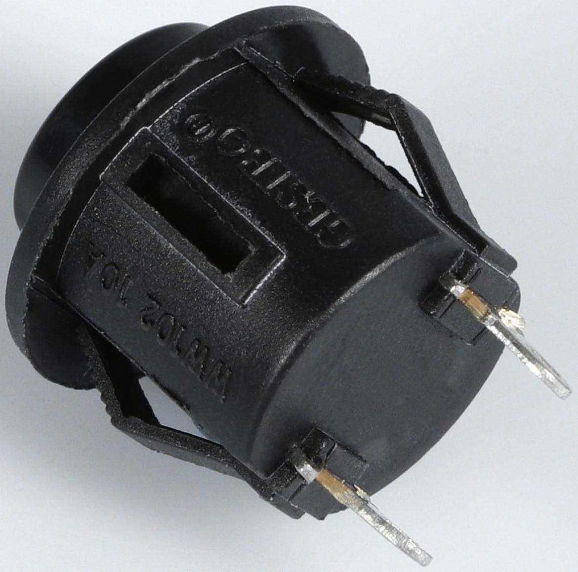 Выключатель кнопочный без подсветки, без фиксации, черный