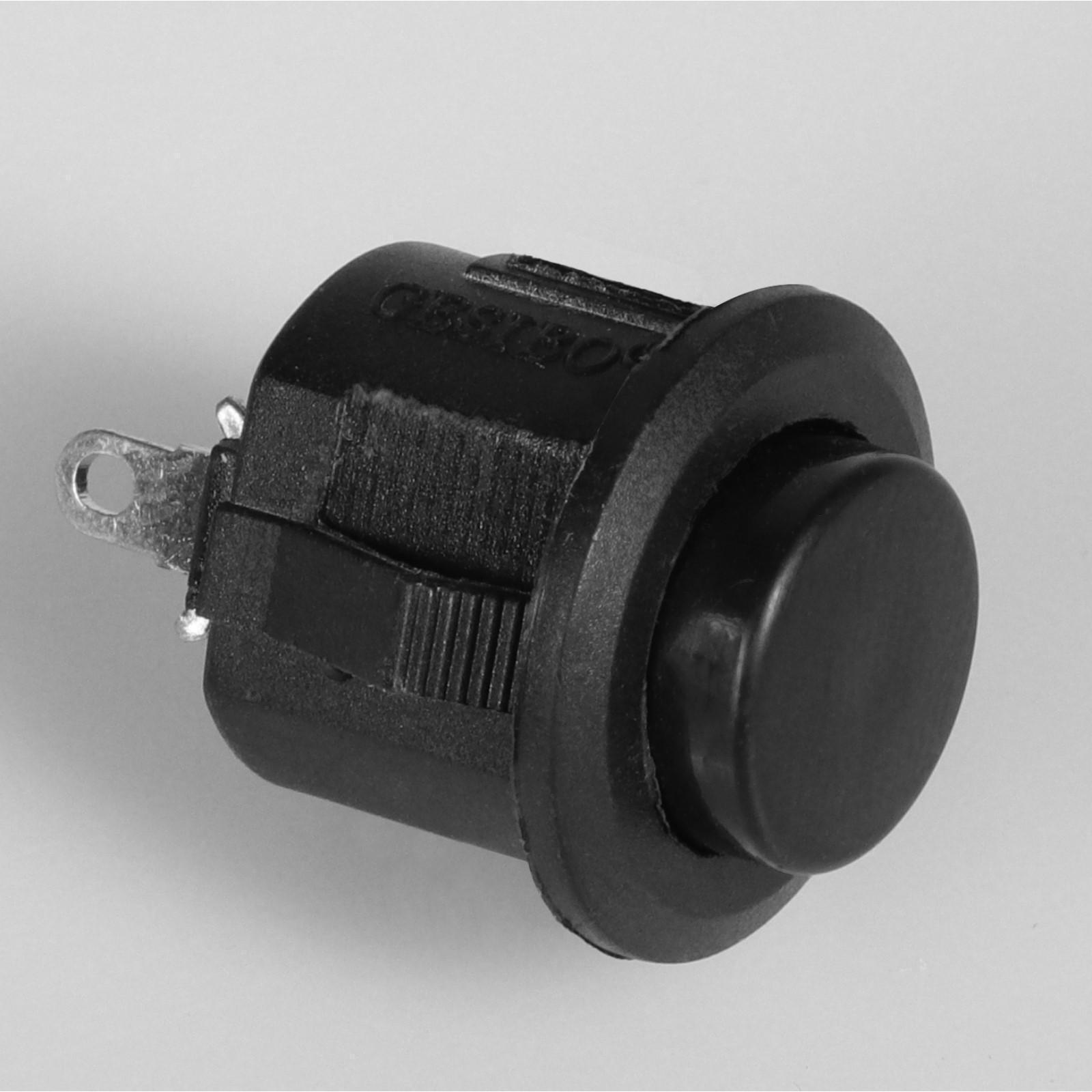 Выключатель кнопочный без подсветки, без фиксации, черный