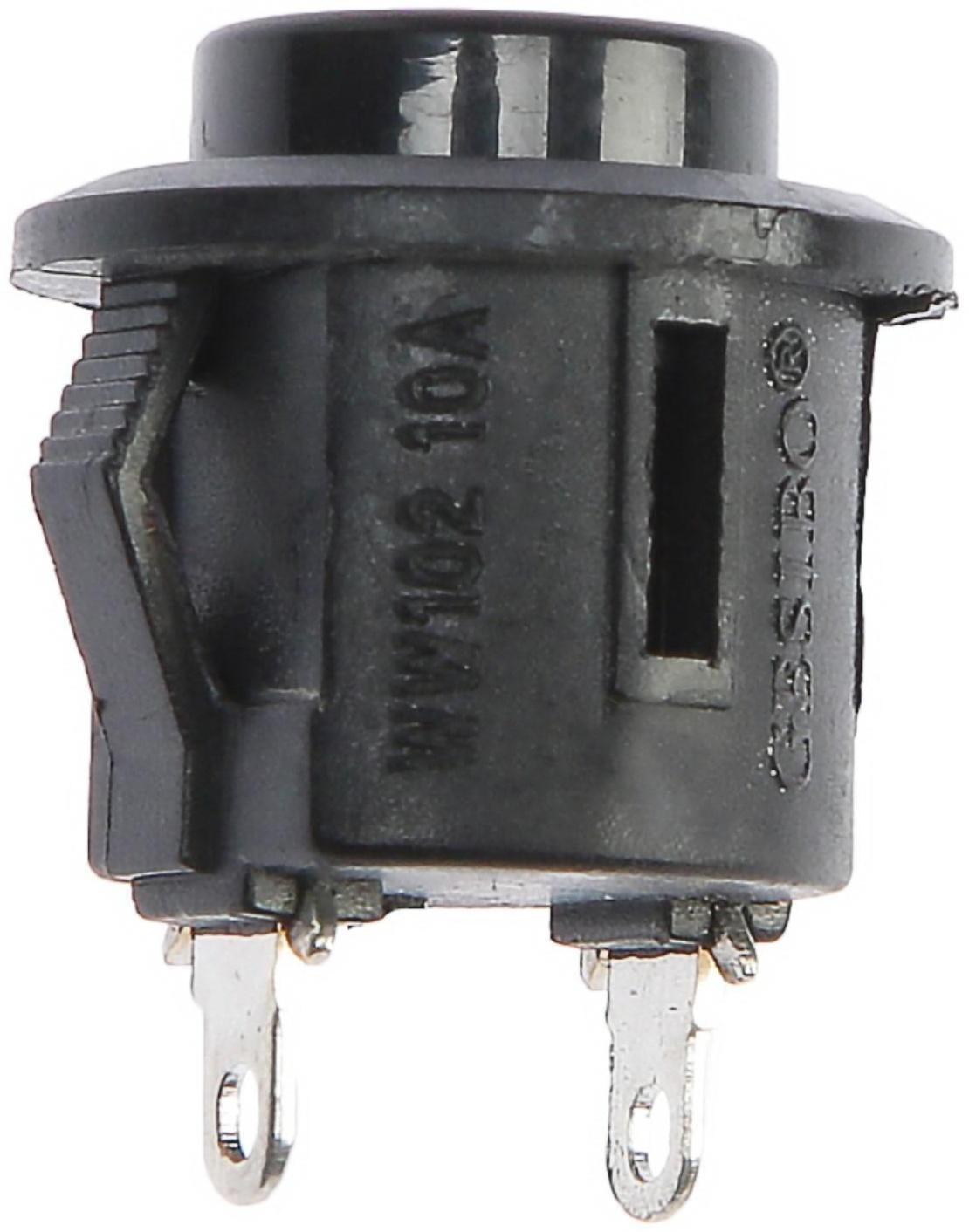 Выключатель кнопочный без подсветки, без фиксации, черный