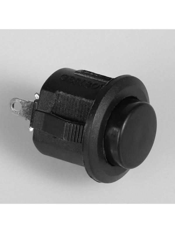 Выключатель кнопочный без подсветки, без фиксации, черный