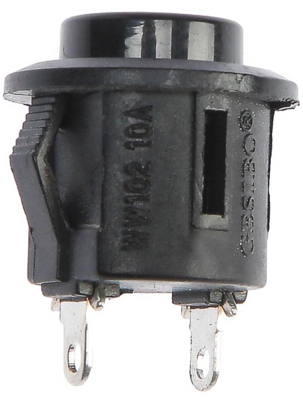 Выключатель кнопочный без подсветки, без фиксации, черный