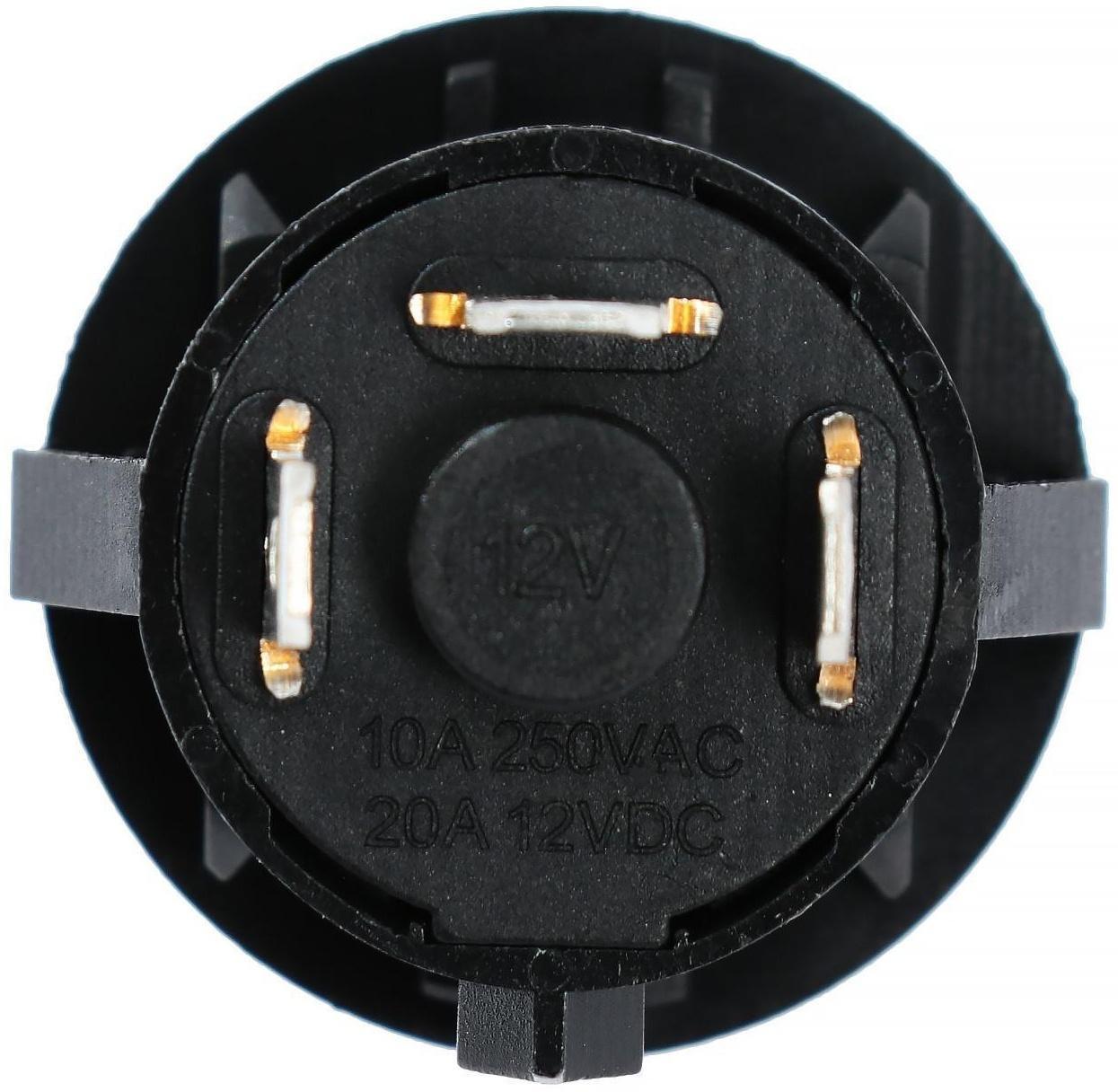 Выключатель кнопочный с подсветкой, с фиксацией, красный