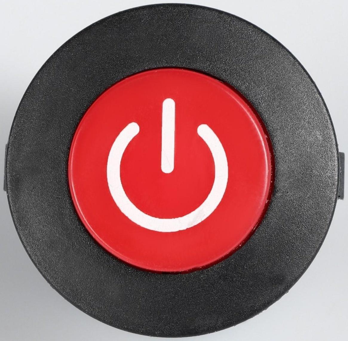 Выключатель кнопочный с подсветкой, с фиксацией, красный