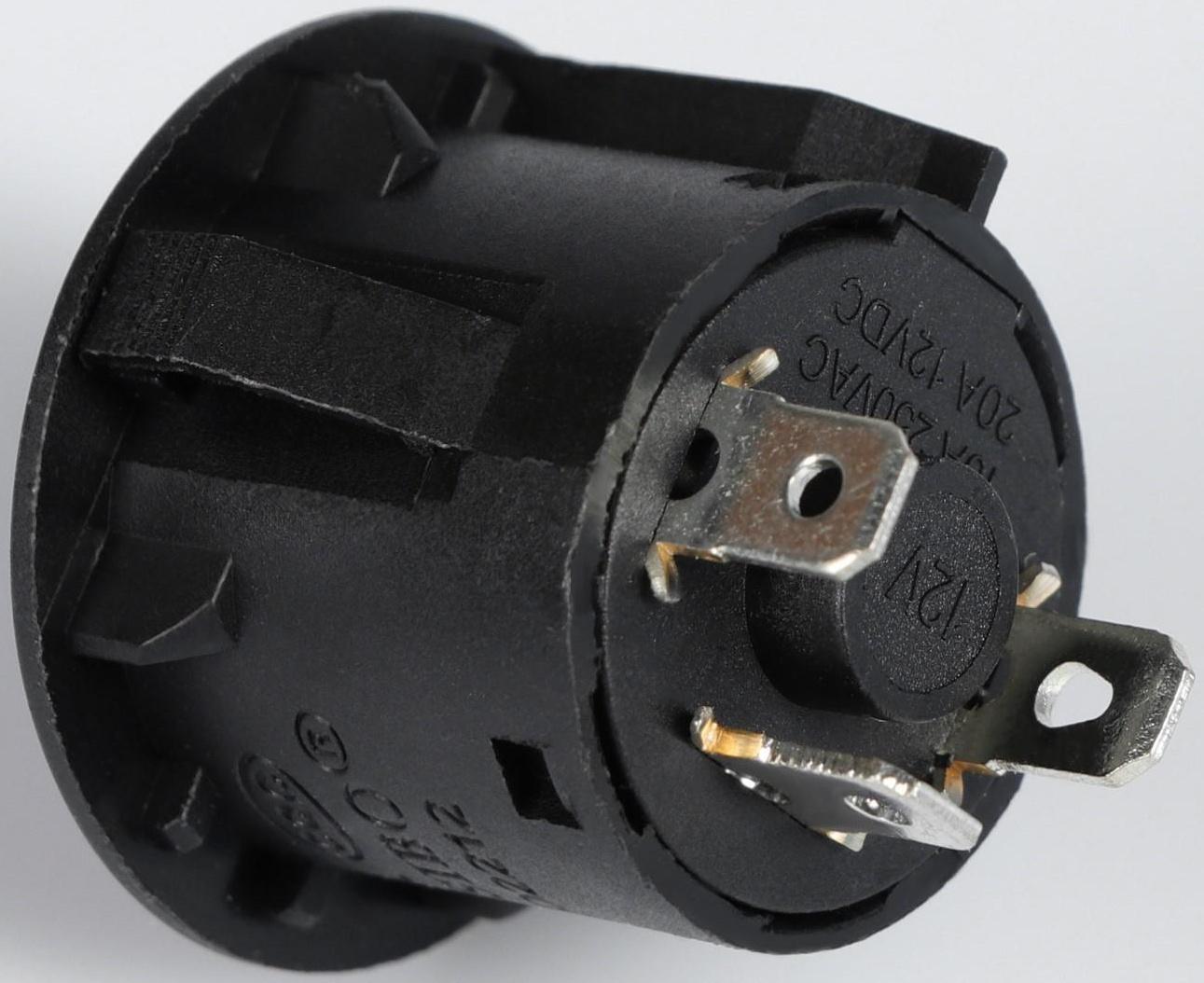 Выключатель кнопочный с подсветкой, с фиксацией, красный