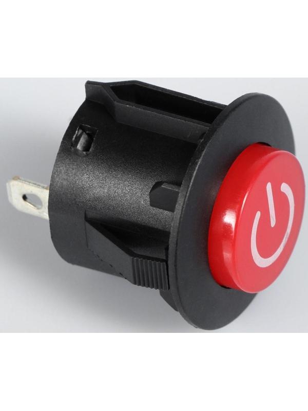 Выключатель кнопочный с подсветкой, с фиксацией, красный