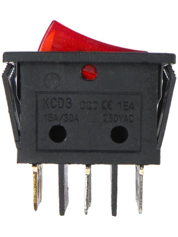 Выключатель трехклавишный с подсветкой, красный