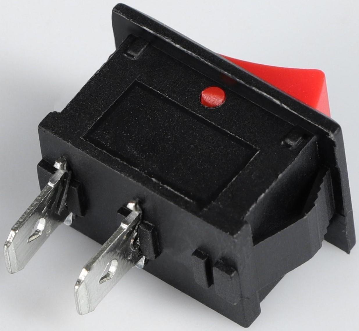 Выключатель клавишный без подсветки, красный