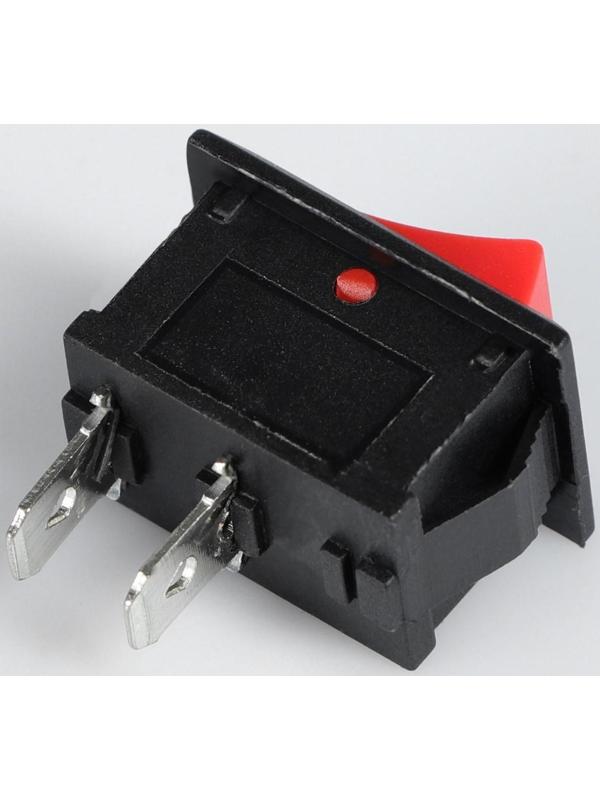 Выключатель клавишный без подсветки, красный