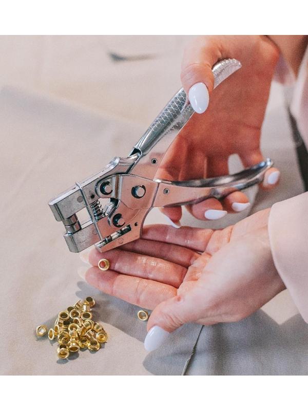 Щипцы с дыроколом для установки блочек, с блочками, ̴ 100 шт, 17 × 10 см