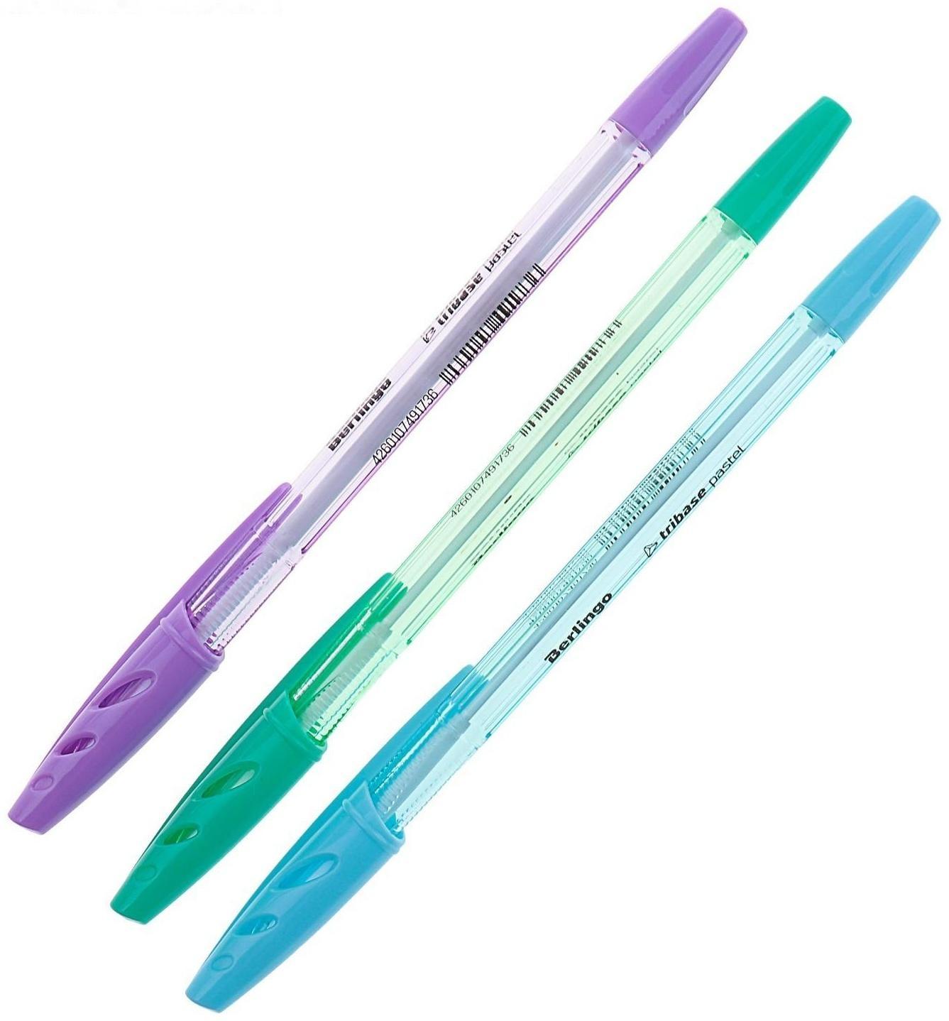 Ручка шариковая Tribase Pastel, узел 0.7 мм, чернила синие, микс