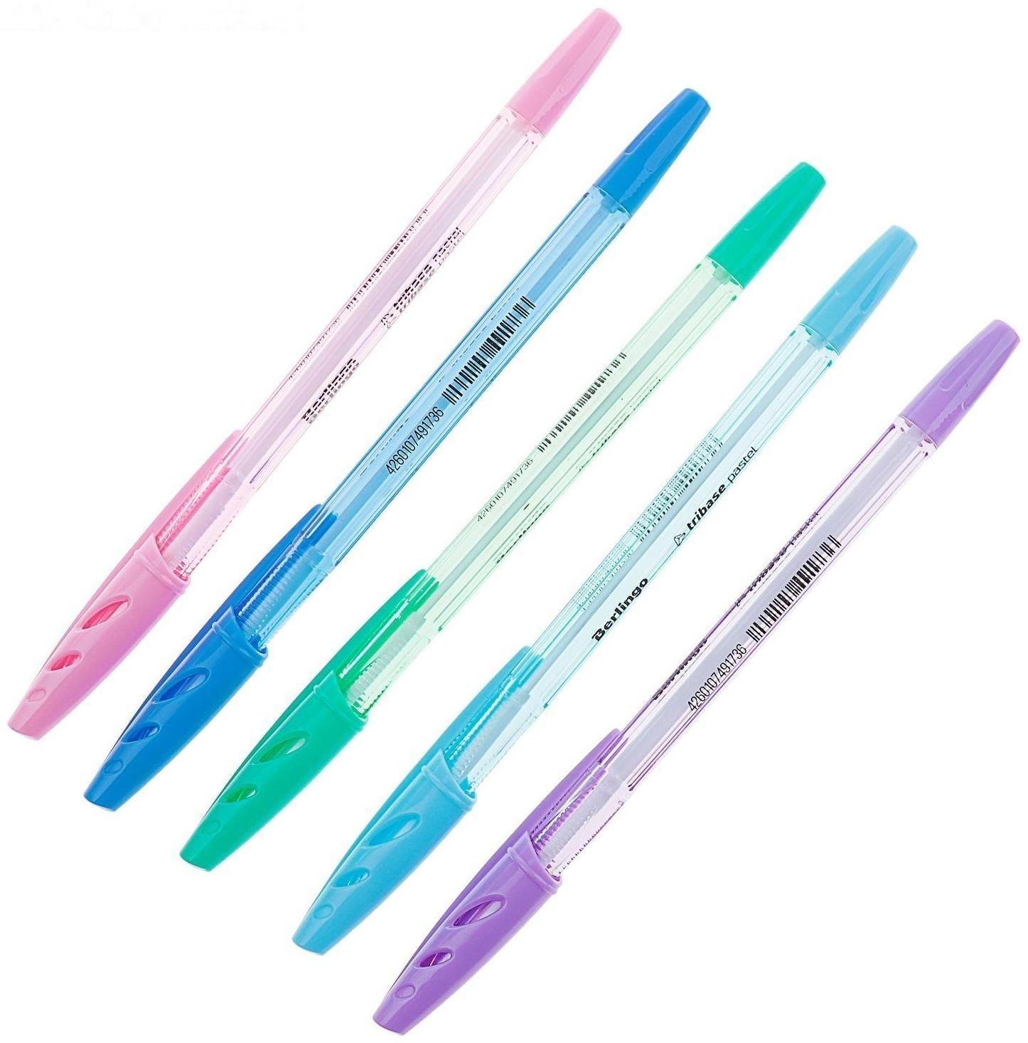 Ручка шариковая Tribase Pastel, узел 0.7 мм, чернила синие, микс