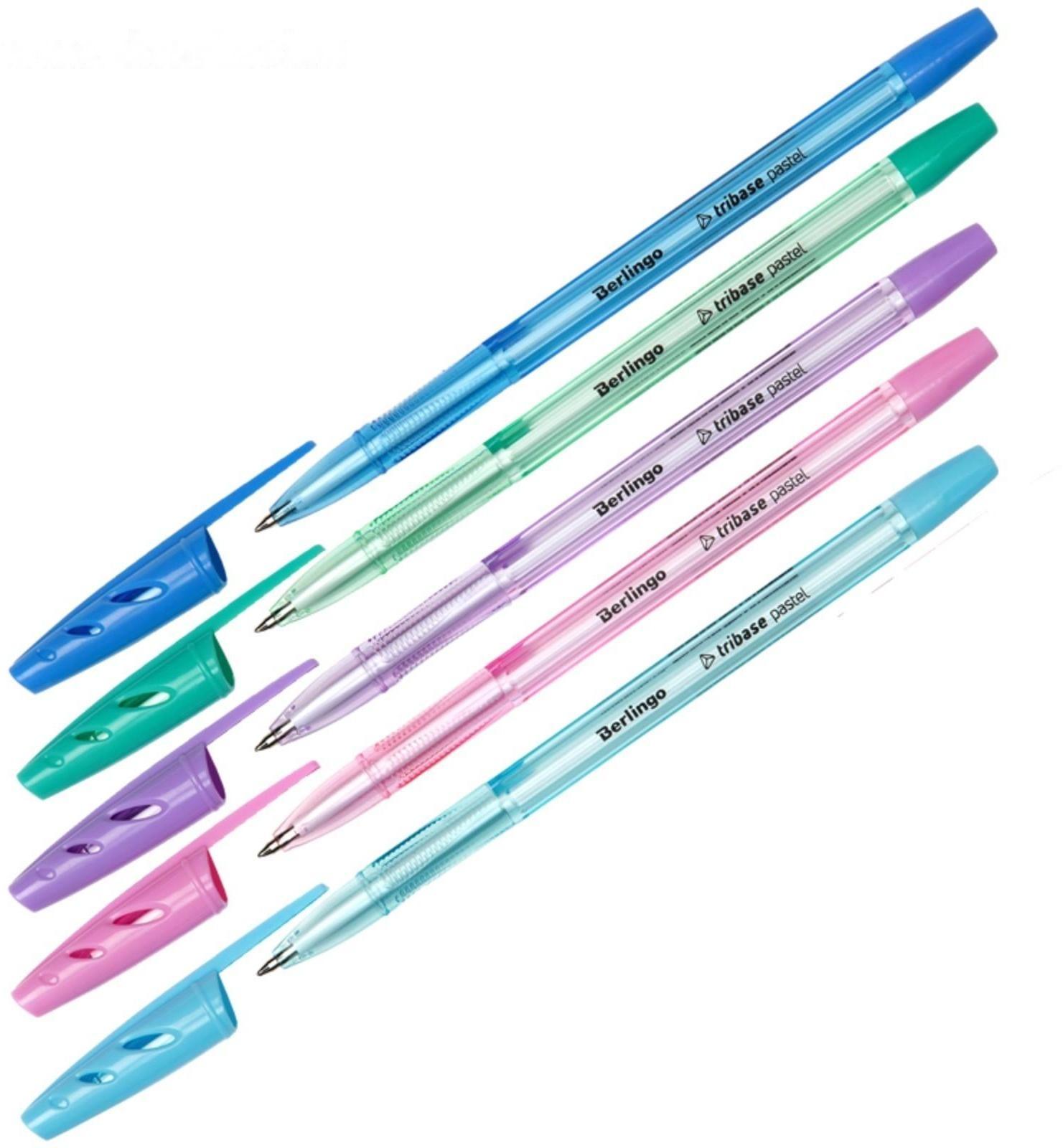 Ручка шариковая Tribase Pastel, узел 0.7 мм, чернила синие, микс