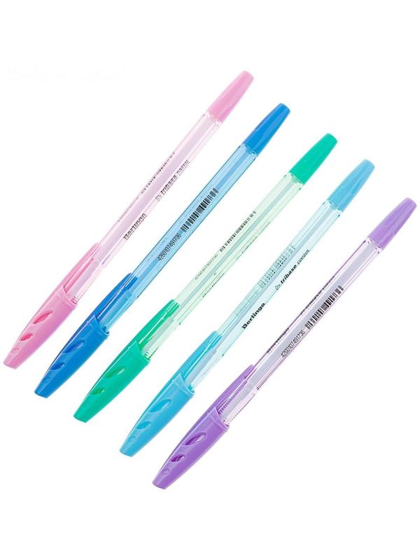 Ручка шариковая Tribase Pastel, узел 0.7 мм, чернила синие, микс