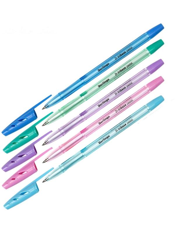 Ручка шариковая Tribase Pastel, узел 0.7 мм, чернила синие, микс